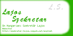 lajos szekretar business card