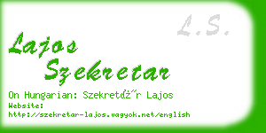 lajos szekretar business card